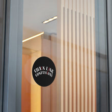 Load image into Gallery viewer, Chain Link Confessions Round Vinyl Sticker – Gothic Black Sticker with Red Chain Accent