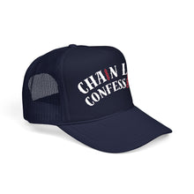 Cargar imagen en el visor de la galería, Chain Link Confessions Foam Trucker Hat — Biker/Streetwear Mesh Cap