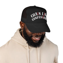 Cargar imagen en el visor de la galería, Chain Link Confessions Foam Trucker Hat — Biker/Streetwear Mesh Cap