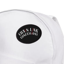Cargar imagen en el visor de la galería, Chain Link Confessions Iron-On Patch — Black Retro Logo Patch for Jackets &amp; Denim
