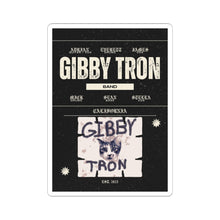 Cargar imagen en el visor de la galería, Gibby Tron Band Sticker — Retro Rock Kiss-Cut Vinyl Sticker (Cat Logo, 'GIBBY TRON')
