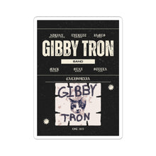 Cargar imagen en el visor de la galería, Gibby Tron Band Sticker — Retro Rock Kiss-Cut Vinyl Sticker (Cat Logo, 'GIBBY TRON')
