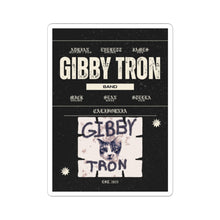 Cargar imagen en el visor de la galería, Gibby Tron Band Sticker — Retro Rock Kiss-Cut Vinyl Sticker (Cat Logo, 'GIBBY TRON')
