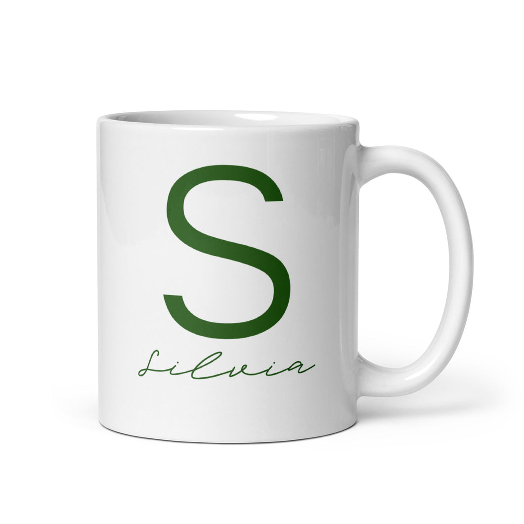 SILVIA White glossy mug